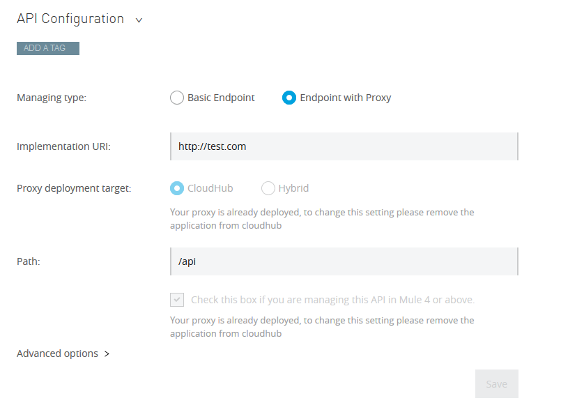 API Configuration